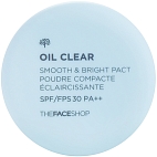THE FACE SHOP~Компактная пудра Oil Clear Smooth & Bright Pact SPF30 PA++ #V201 Apricot Beige